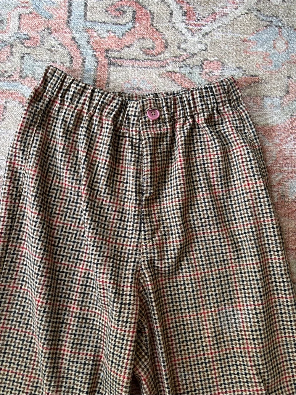 John Galt/Brandy Melville Houndstooth Pattern Straight-Leg Pants